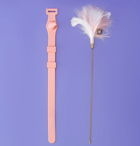 Collar Feather Funny Cat Stick With Bell Tied Neck Selfhealing  Bite Resistant Kitten Toy