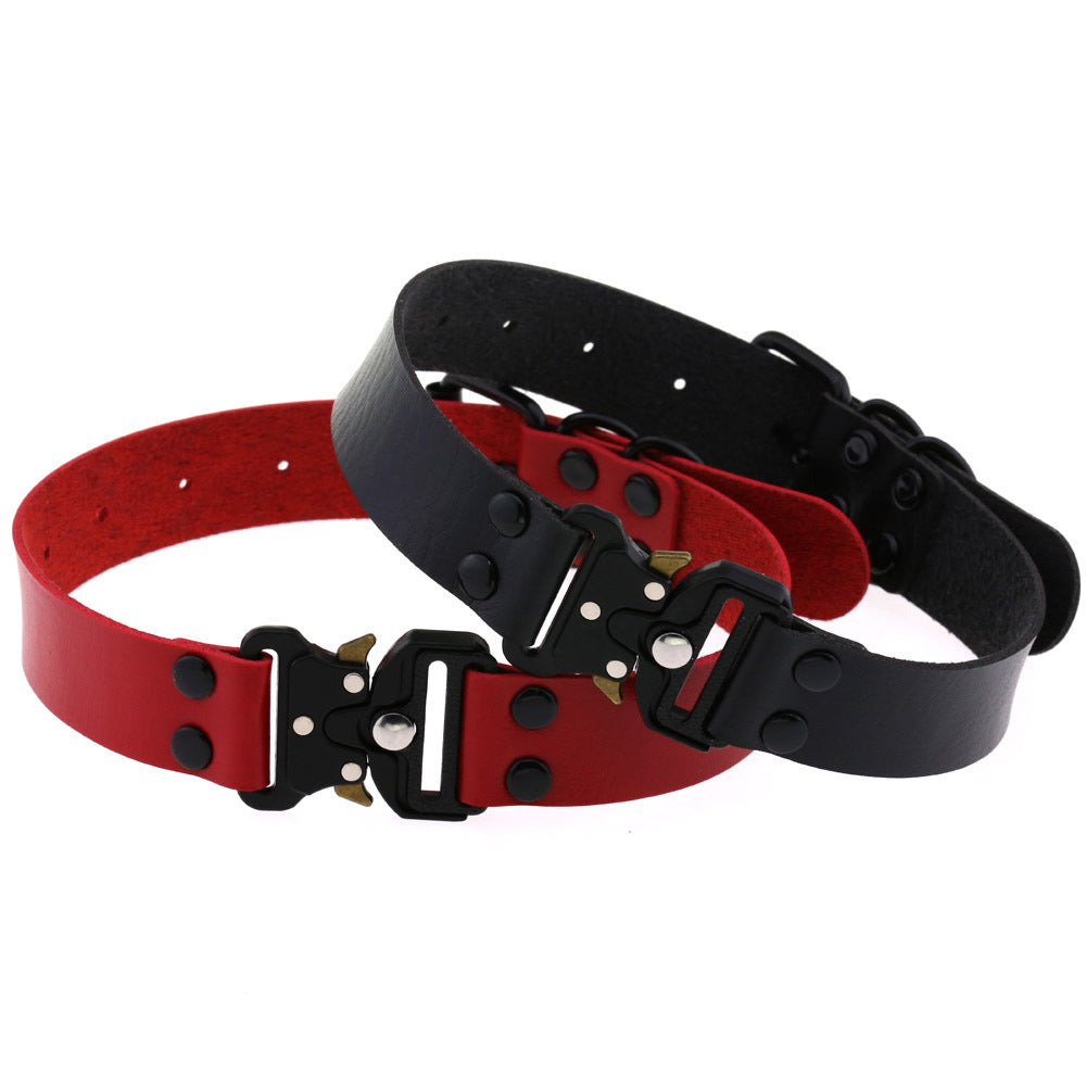 Ondaum Pet Adjustable Leather Buckle Collar – Stylish & Durable Clavicle Necklace for Pets