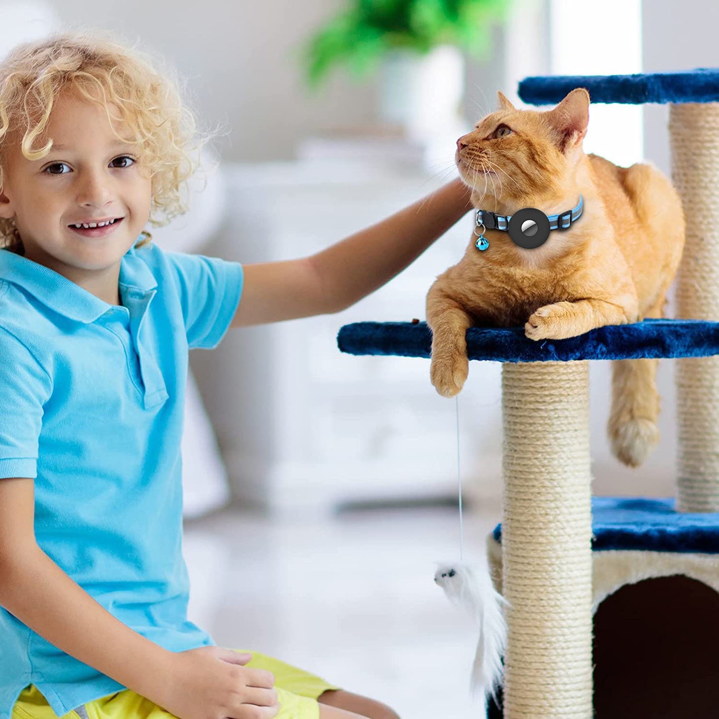 Reflective Airtag Pet Collar with Bell