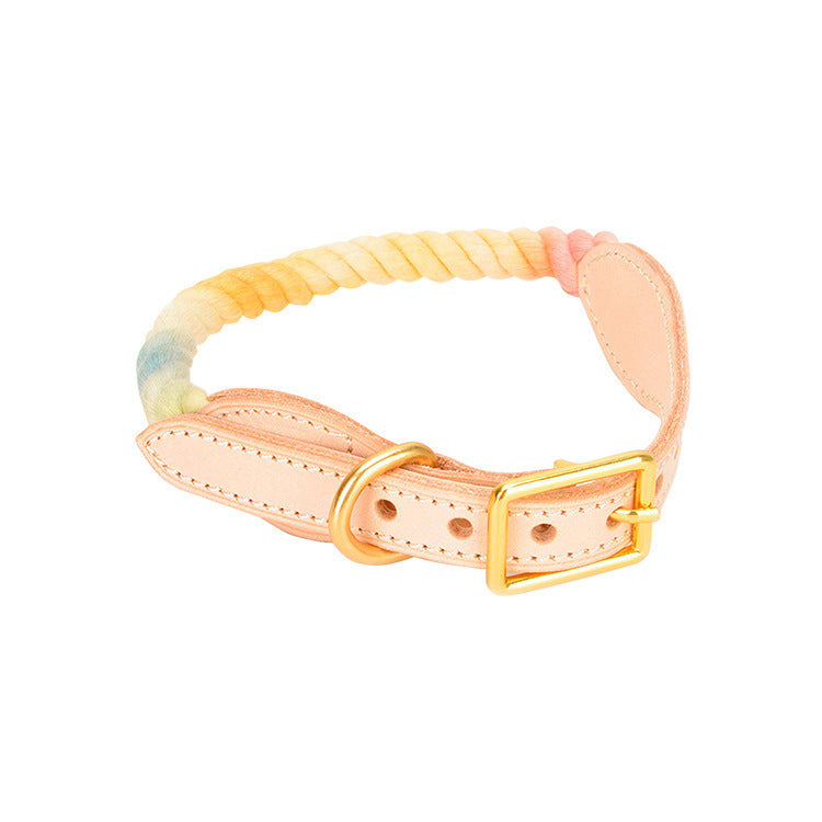 New style leather not-leaf neck, comfortable and firm pet accessories, gradient color bib collar for dogs, cats and cats