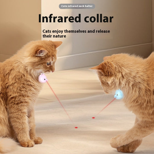 Rechargeable Remote Control Cat Infrared Halter Collar - Interactive Pet Toy with Adjustable Collar for Cats