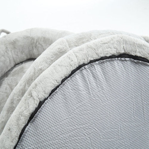 Human Dog Bed For Adult, Giant Extra Large Memory Foam Human Size Pet Bed For People, Fluffy Plush Dog Bed For Human With Storage Pocket Cover Portable Handle Non-Slip Bottom