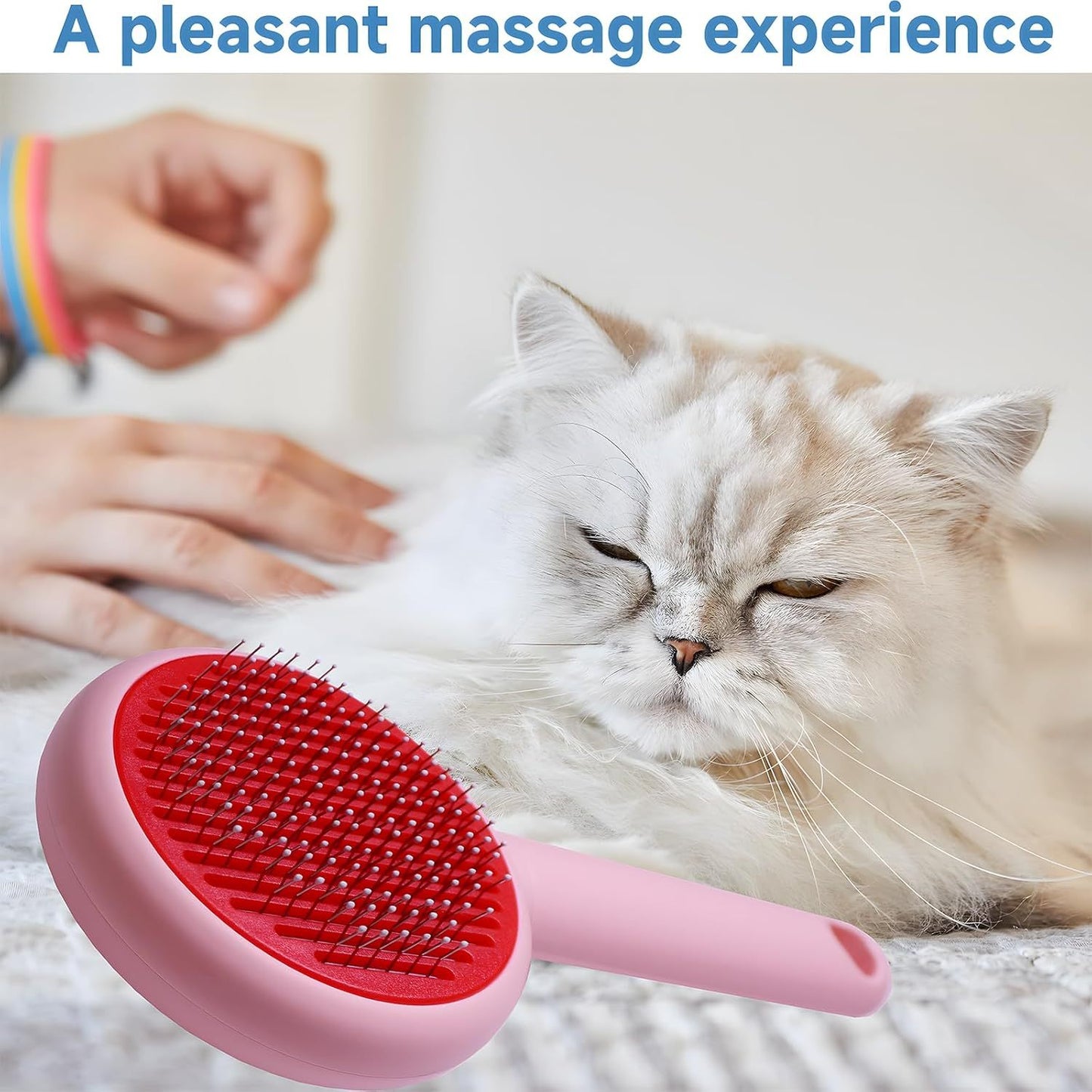 Pet Beauty Hair Removal Comb Cat Brush - One Click Release Care Cat Comb Dog Hair Removal Brush