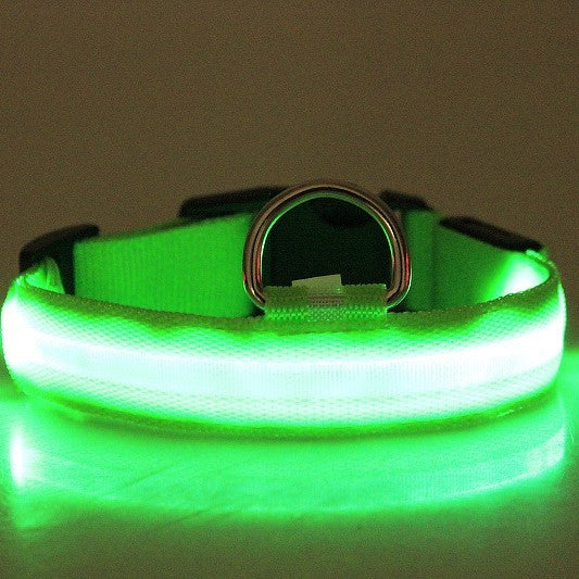 ONDAUM LED Luminous Pet Dog Collar – Rechargeable & Adjustable Night Safety Collar with Multicolor Lights