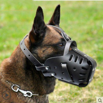 Cowhide Dog Muzzle for Medium & Large Dogs