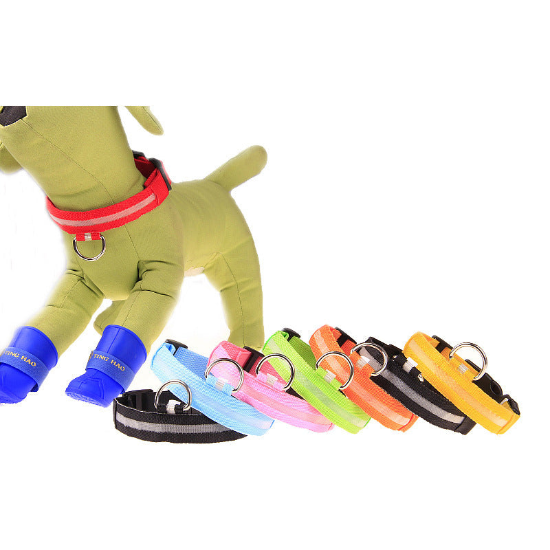 ONDAUM LED Luminous Pet Dog Collar – Rechargeable & Adjustable Night Safety Collar with Multicolor Lights