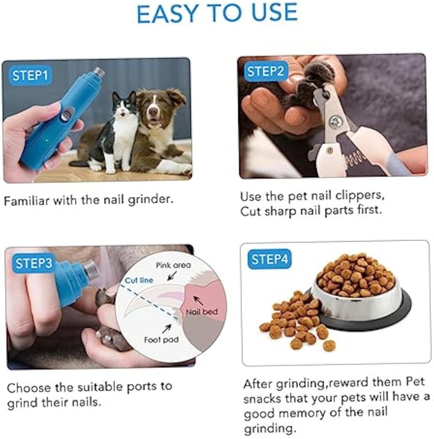 Electric Pet Nail Grinder - Safe & Versatile Grooming Tool