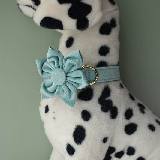 Lake Green Flannel Golden Dog Collar Pet Supplies