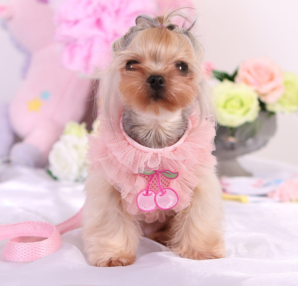 Pet supplies cute lace chest back dog leash