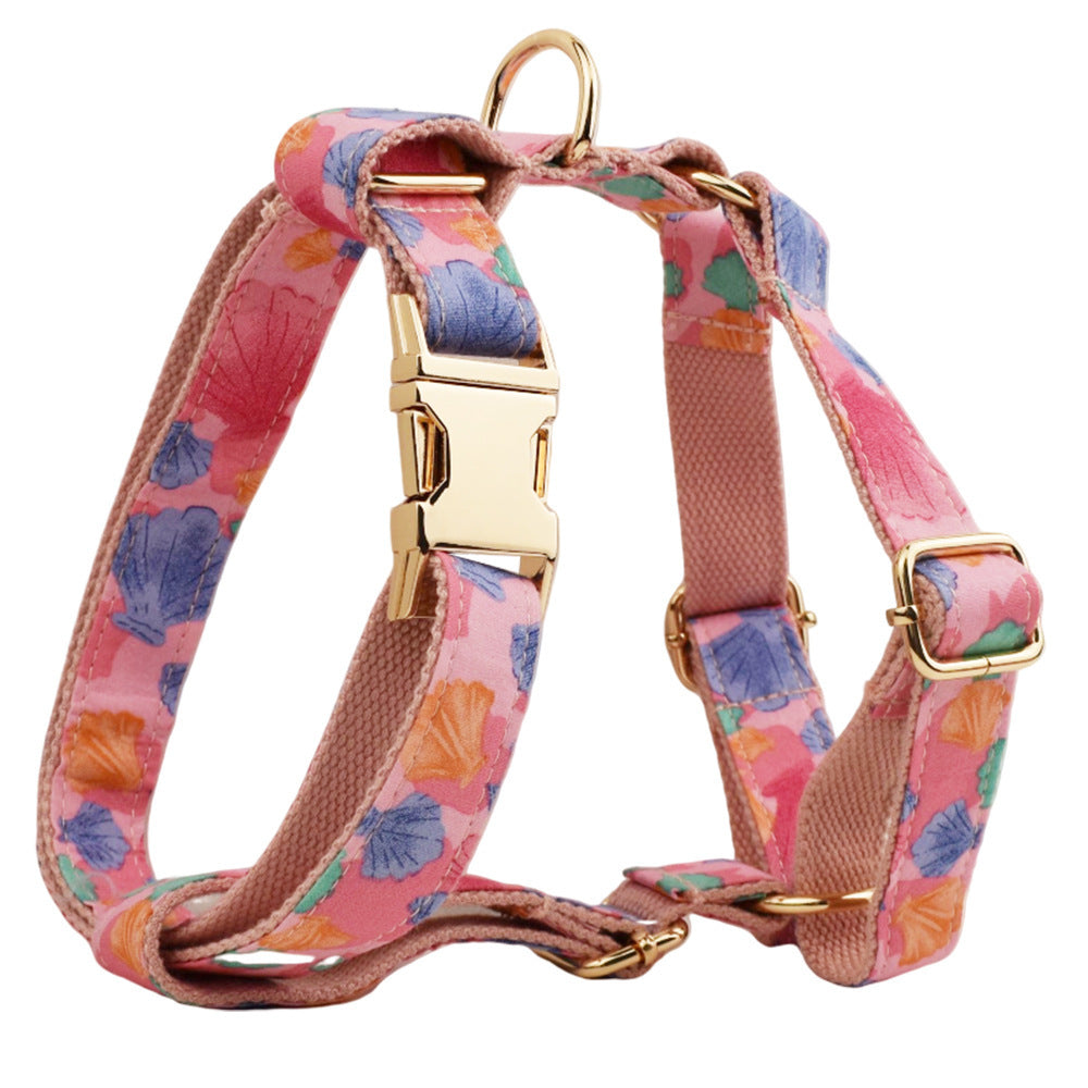 Ondaum Foundation Shell Dog Collar Set – Adjustable Pet Collar, Leash, Bow, and Vest for Small & Medium Dogs