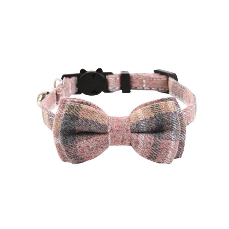 Ondaum Plaid Cloth Cat Collar – Stylish, Adjustable, and Comfortable for Year-Round Use