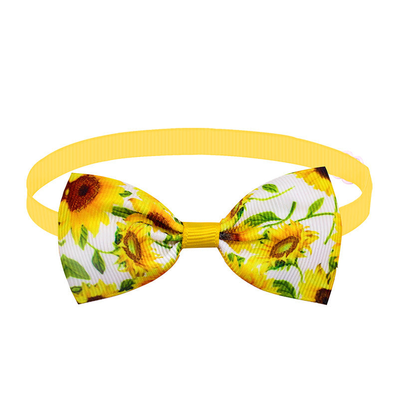 Sunflower Pet Bow Tie Dog Summer Decoration