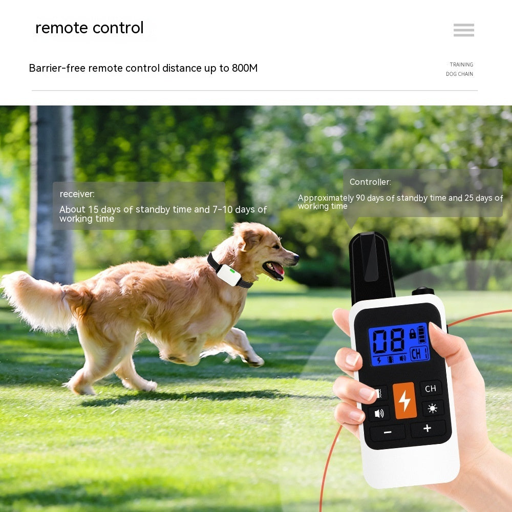 800 M Multifunctional Remote Control Electric Shock Collar LED Digital Display Charging Waterproof Training Device