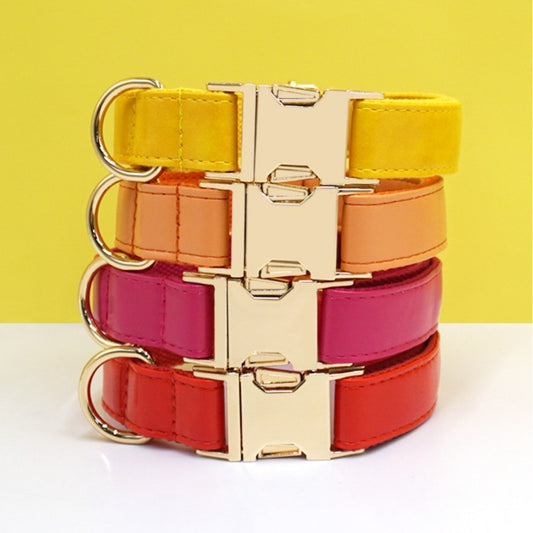 Stylish Leather Pet Collar in 14 Colors