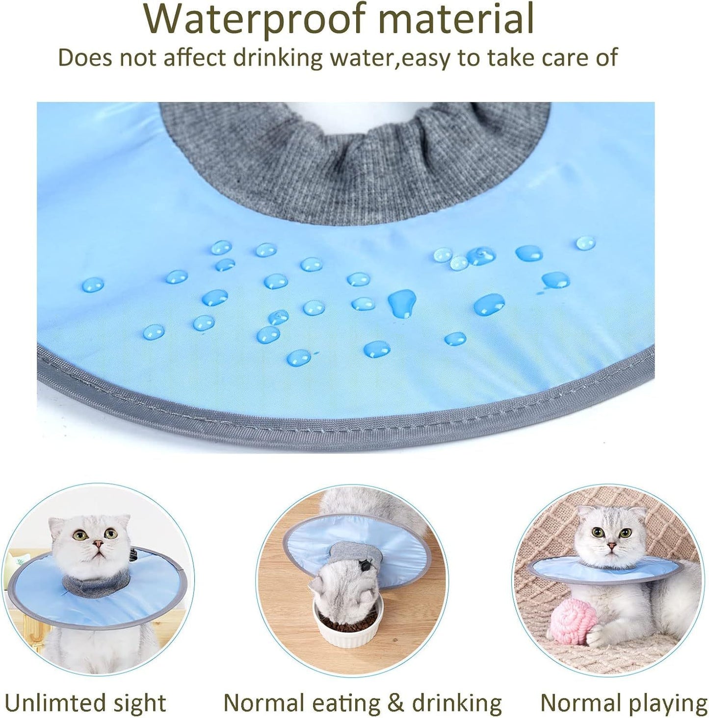 Waterproof Cat Recovery Cone Collar for Pets