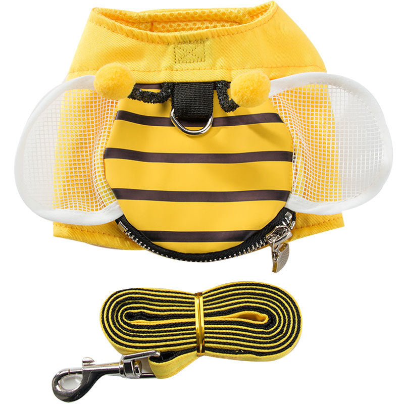 Cute bee vest hand holding rope