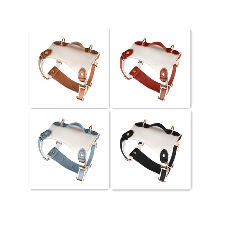 Leather Pet Vest Type Lead Rope Chest Strap