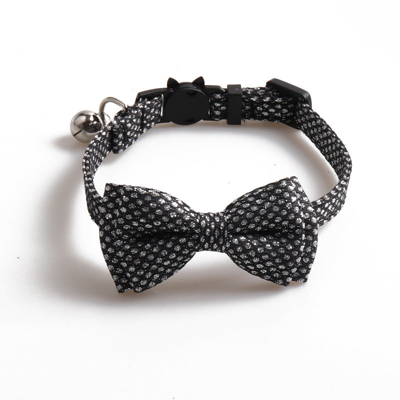 Pet cute bow shiny collar