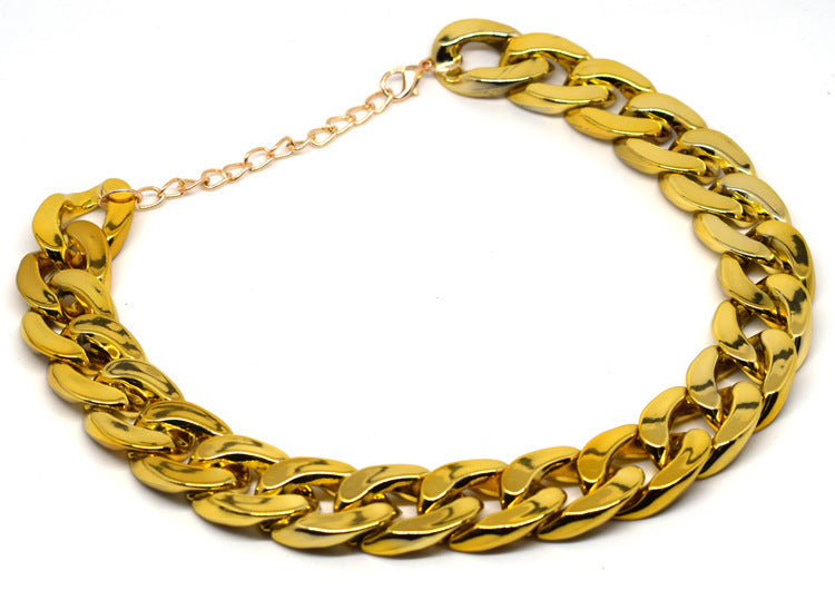 Ondaum Gold Color Chain Buckle Dog Collar – Stylish Pet Necklace Ornament for Small and Medium Dogs