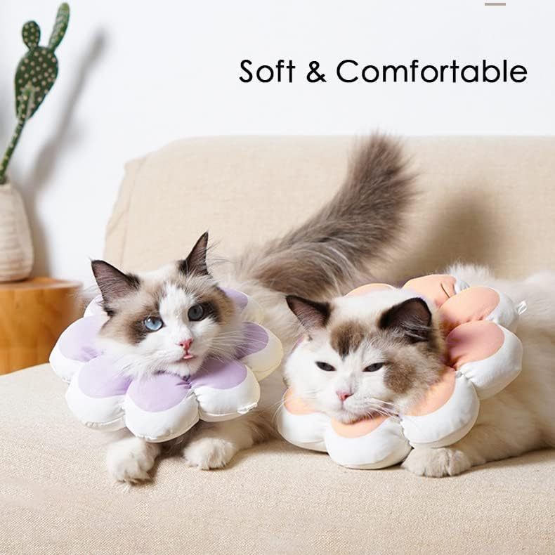 Cat Recovery Cone Collar Pet E-Collar Elizabethan Collar After Surgery Recovery Pet Cone For Cat Puppy Breathable Soft Edge And Easy To Clean