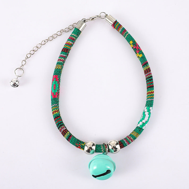 Ondaum Adjustable Monochrome Collar Cat Chain – Trendy Cloth Necklace for Pets