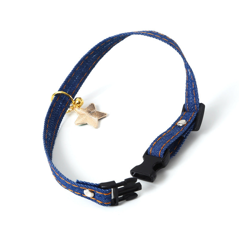 Pet denim five-pointed star pendant