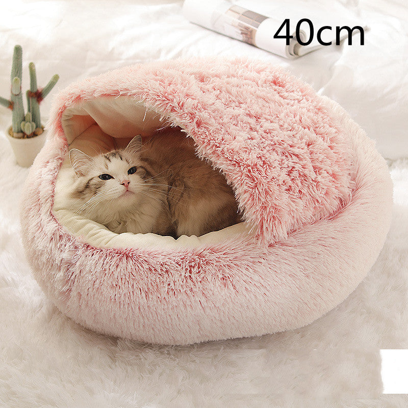 Plush Round Winter Pet Bed