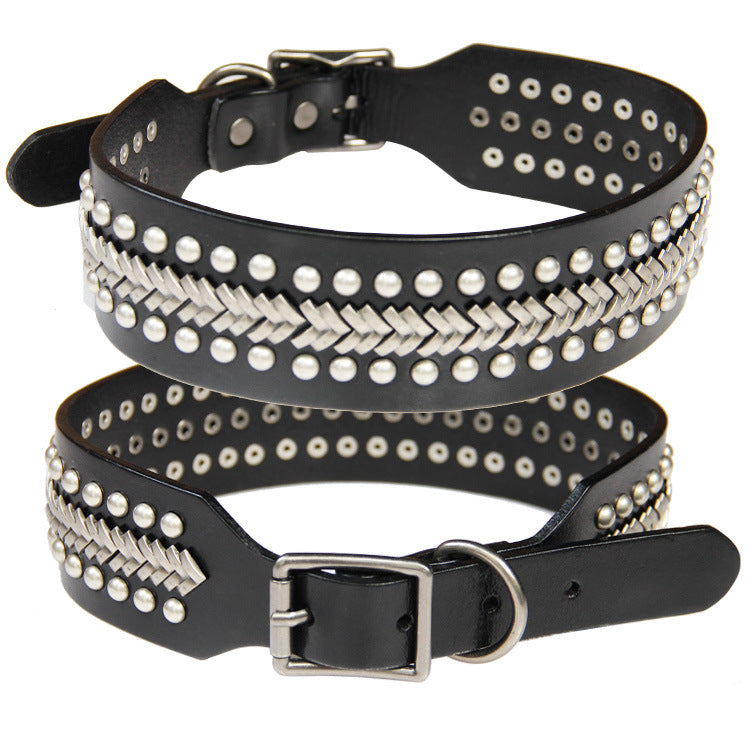 Ondaum Pet Collar with Personality Rivets – Stylish & Durable Large Dog Collar