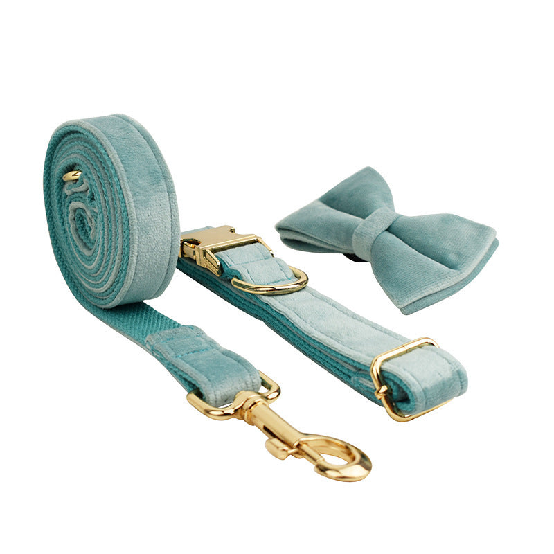 Velvet Pet Collar Traction Rope
