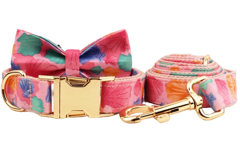Ondaum Foundation Shell Dog Collar Set – Adjustable Pet Collar, Leash, Bow, and Vest for Small & Medium Dogs