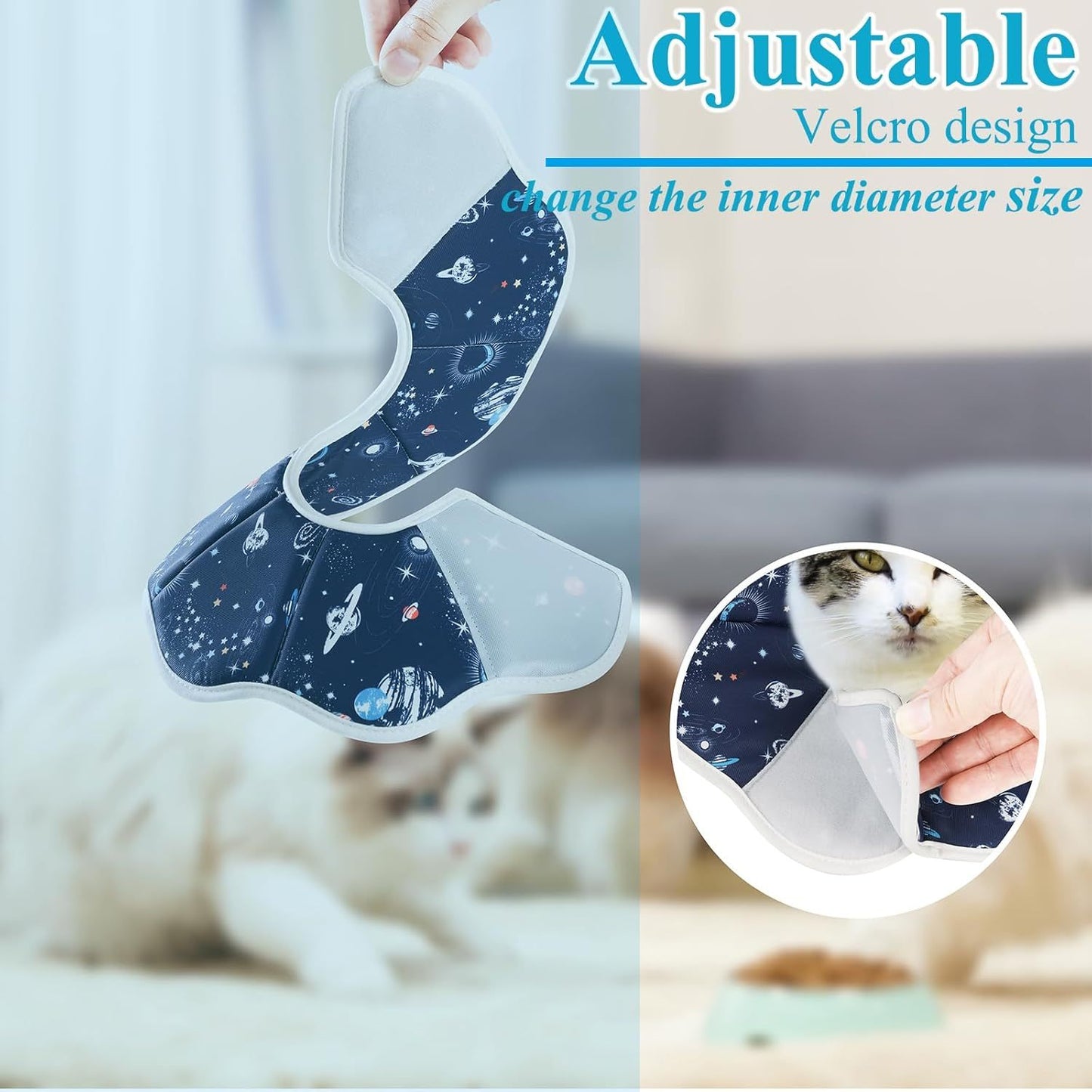 Ondaum Soft Cat Recovery Collar – Adjustable Cat Cone for Surgery, Waterproof & Comfortable Protective Neck Cone for Kittens, Small & Medium Cats