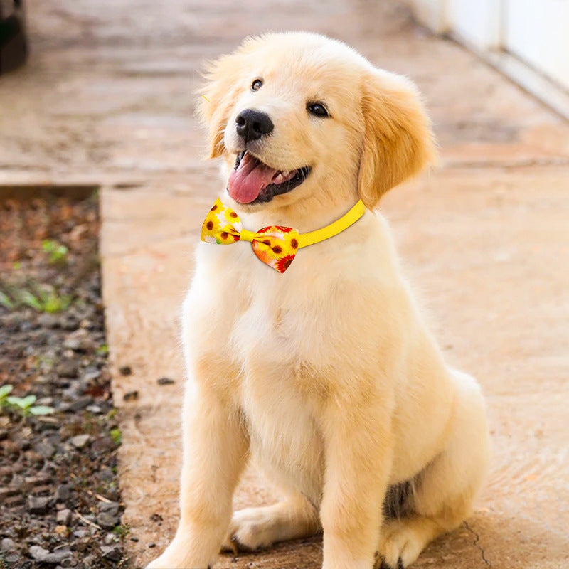 Sunflower Pet Bow Tie Dog Summer Decoration