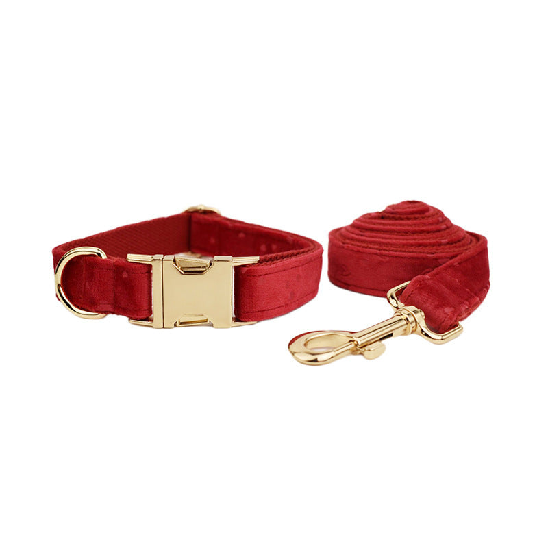 Velvet Pet Collar Traction Rope
