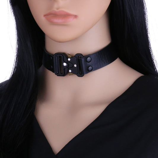 Ondaum Pet Adjustable Leather Buckle Collar – Stylish & Durable Clavicle Necklace for Pets
