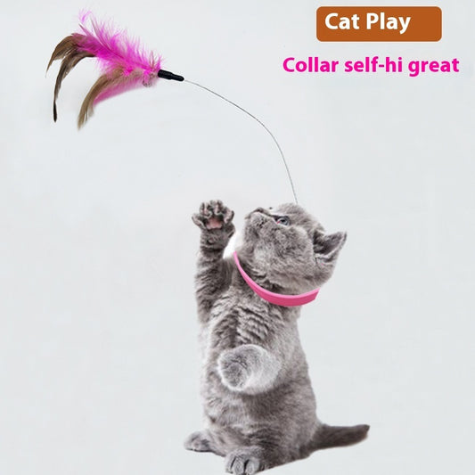 Cat Collar Toy with Feather & Bell