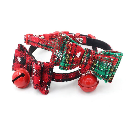 Christmas small dog chain print pet collar