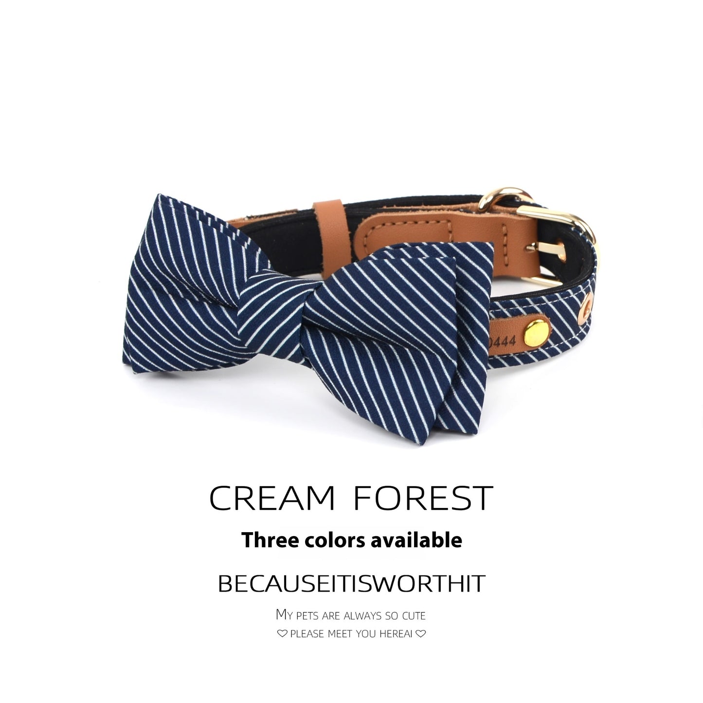 Customizable Cotton Bow Dog Collar Options
