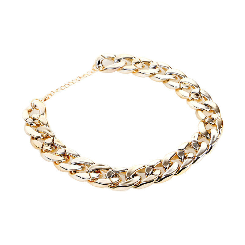 Ondaum Gold Color Chain Buckle Dog Collar – Stylish Pet Necklace Ornament for Small and Medium Dogs