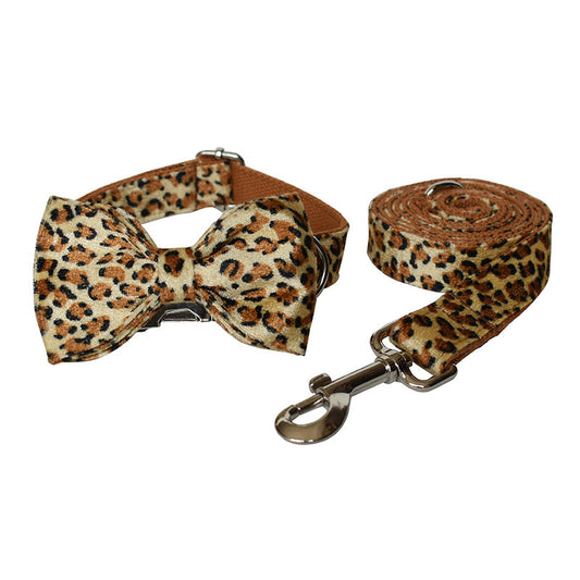 Deep Bottom Leopard Print Zinc Alloy Dog Collar