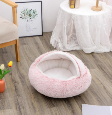 Plush Round Winter Pet Bed