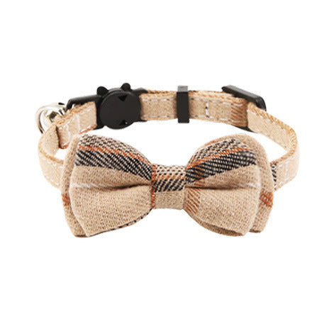 Ondaum Plaid Cloth Cat Collar – Stylish, Adjustable, and Comfortable for Year-Round Use