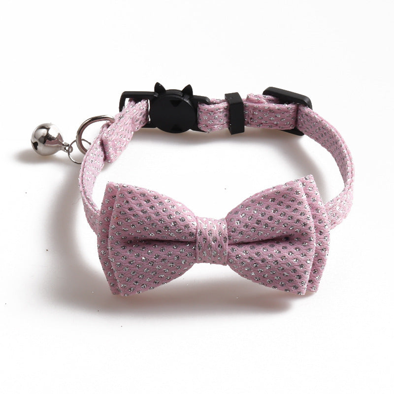 Pet cute bow shiny collar