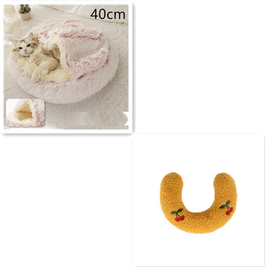 Plush Round Winter Pet Bed