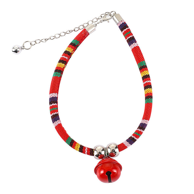 Ondaum Adjustable Monochrome Collar Cat Chain – Trendy Cloth Necklace for Pets