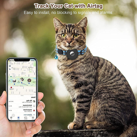 Reflective Airtag Pet Collar with Bell
