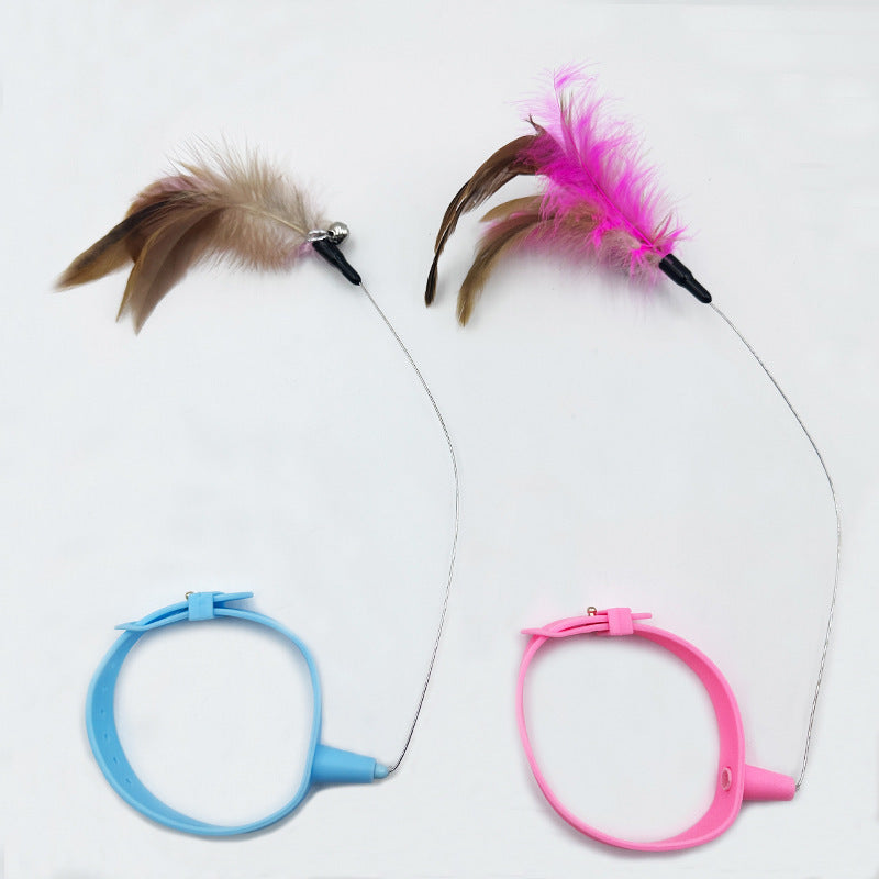 Cat Collar Toy with Feather & Bell