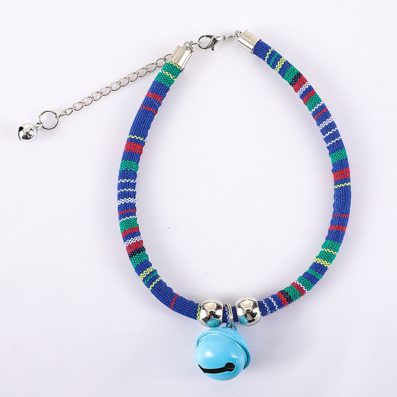 Ondaum Adjustable Monochrome Collar Cat Chain – Trendy Cloth Necklace for Pets