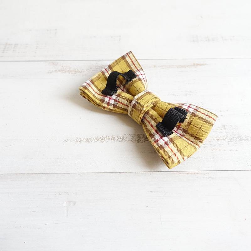 Dog lattice collar handmade pet bow bow bow jewelry