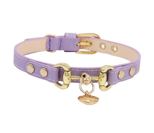 Lizard Pattern Double Buckle Leather Pet Collar