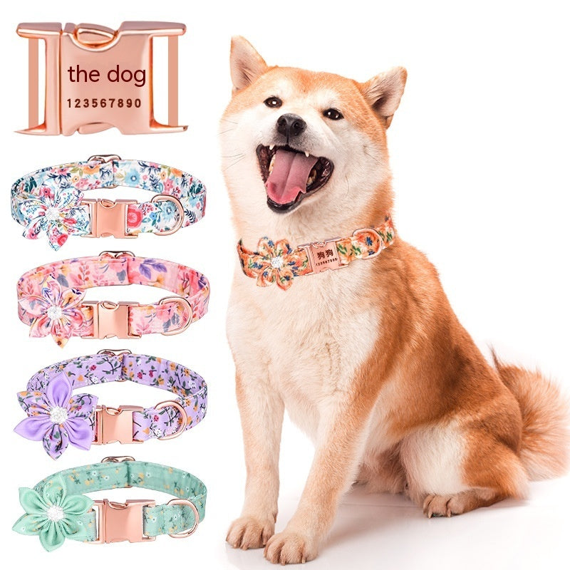 Detachable Hexapetalous Flowers Dog Collar